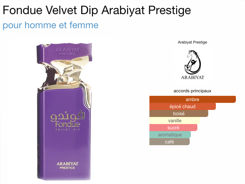 Fondue - Eau de parfum 100ml - Arabiyat Prestige