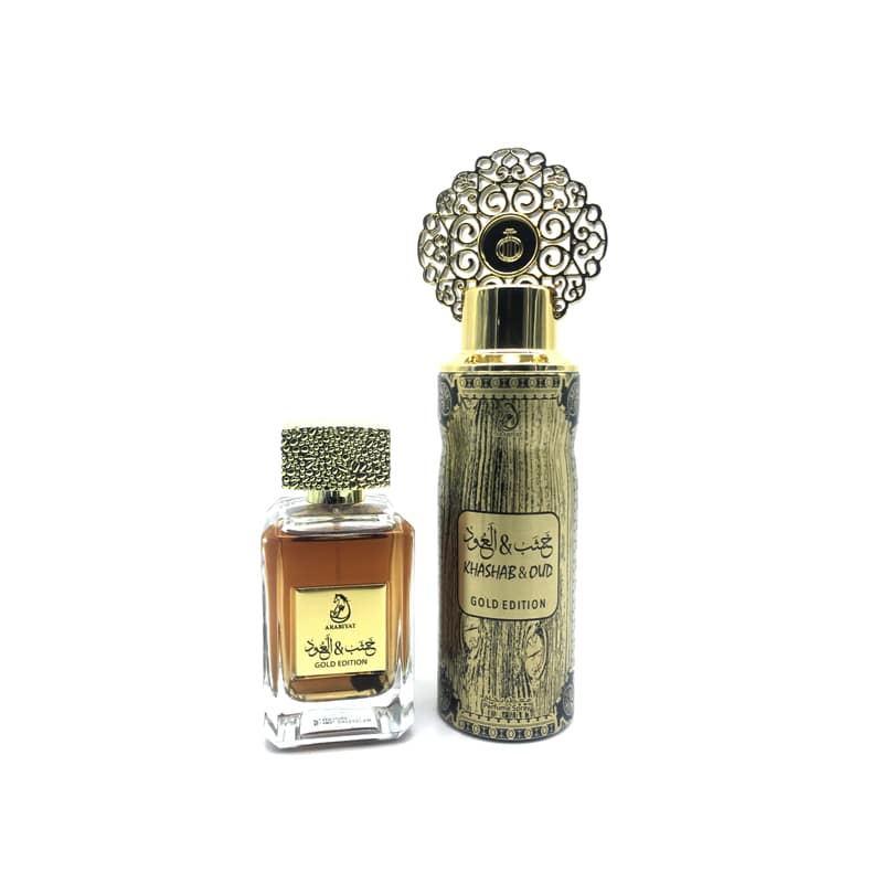 الخشاب Oud الإصدار Gold - صندوق عطوري | عطر 100 مل + سبراي 200 مل | Arabiyat prestige