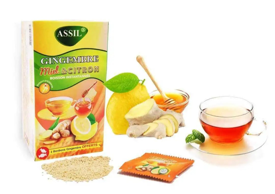 Ginger, honey and lemon herbal tea 