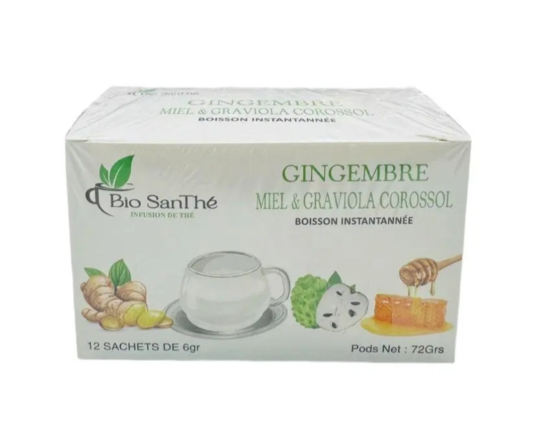 Ginger tea, honey &amp; graviola corossol